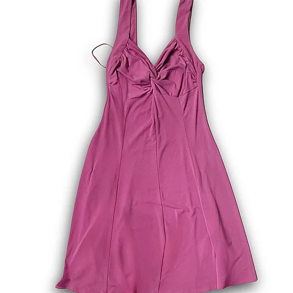 VTG Moda International Sleeveless Purple Fit & Flare Dress Small Sweetheart Neck - Picture 4 of 7